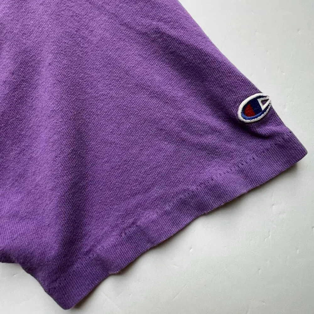 Vintage Champion USA Made Spellout Purple Script T Shirt Single Stitch Tee 80s - Picture 4 of 16